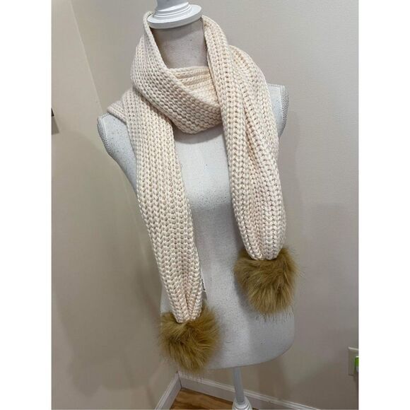 Free People Faux Fur Pompom Scarf - Picture 1 of 4